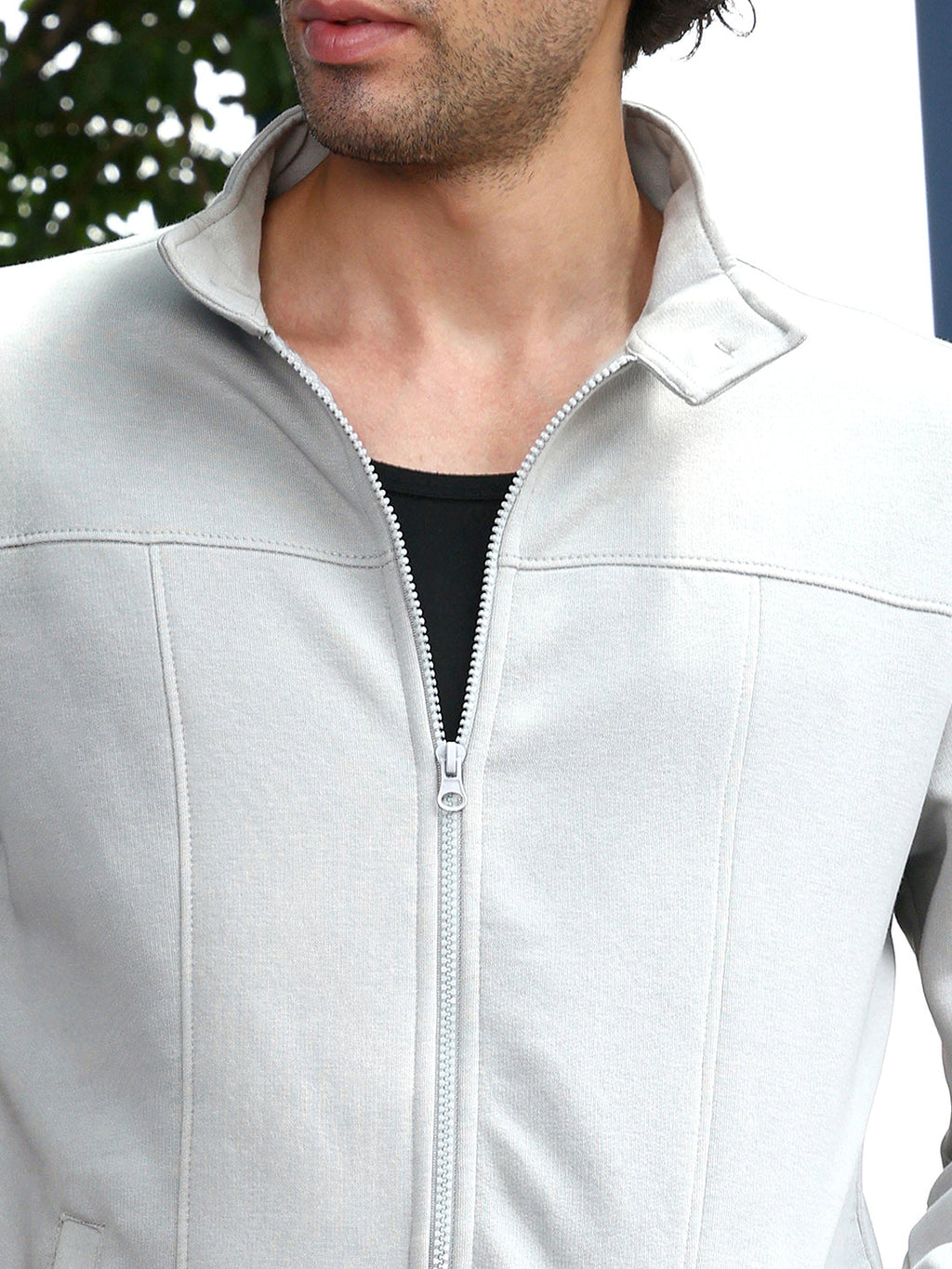 Panel-Stitch Knit Jacket