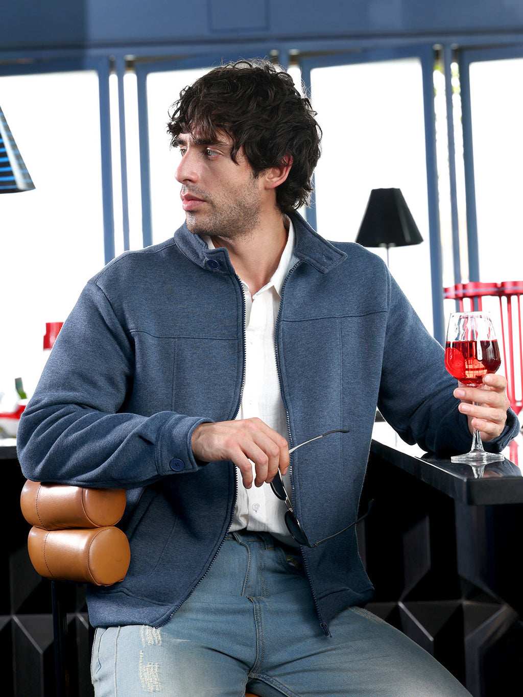 Panel-Stitch Knit Jacket