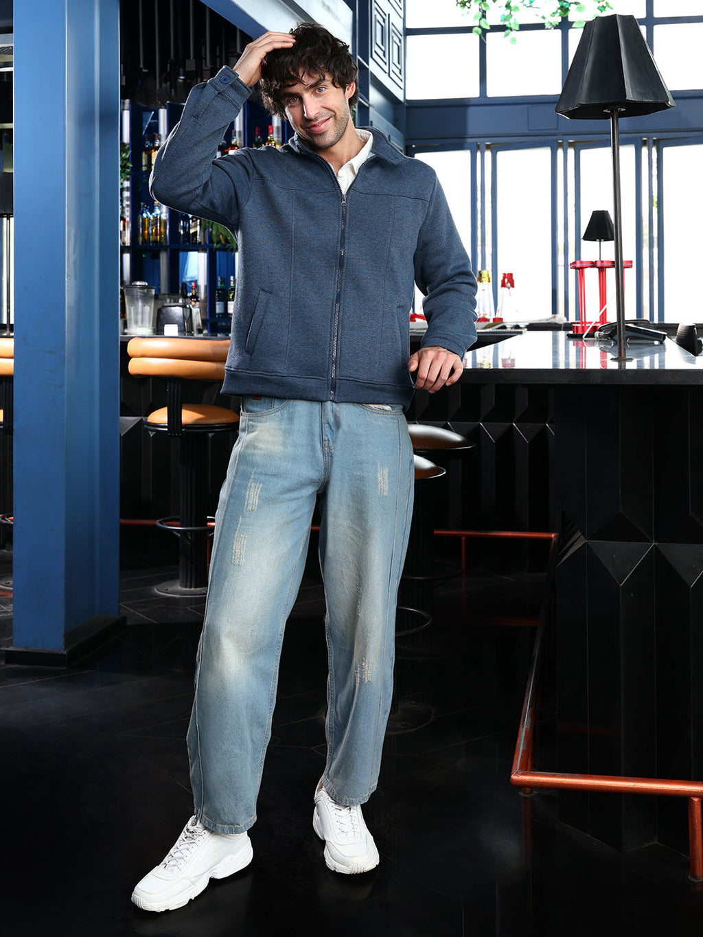 Panel-Stitch Knit Jacket