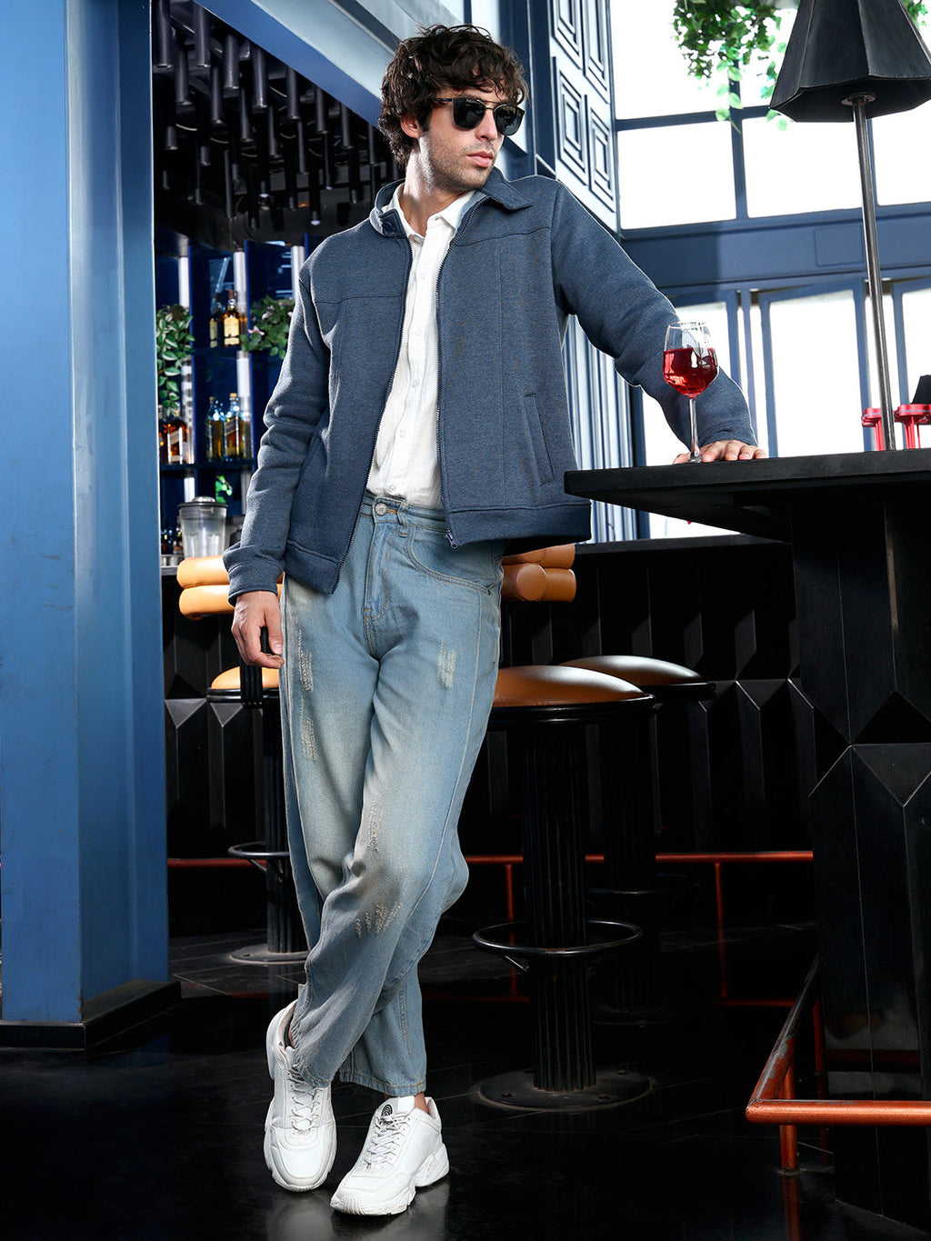 Panel-Stitch Knit Jacket