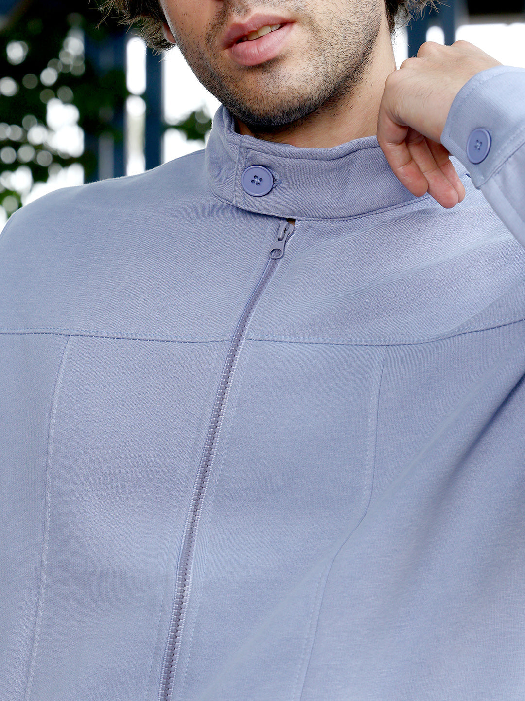 Panel-Stitch Knit Jacket