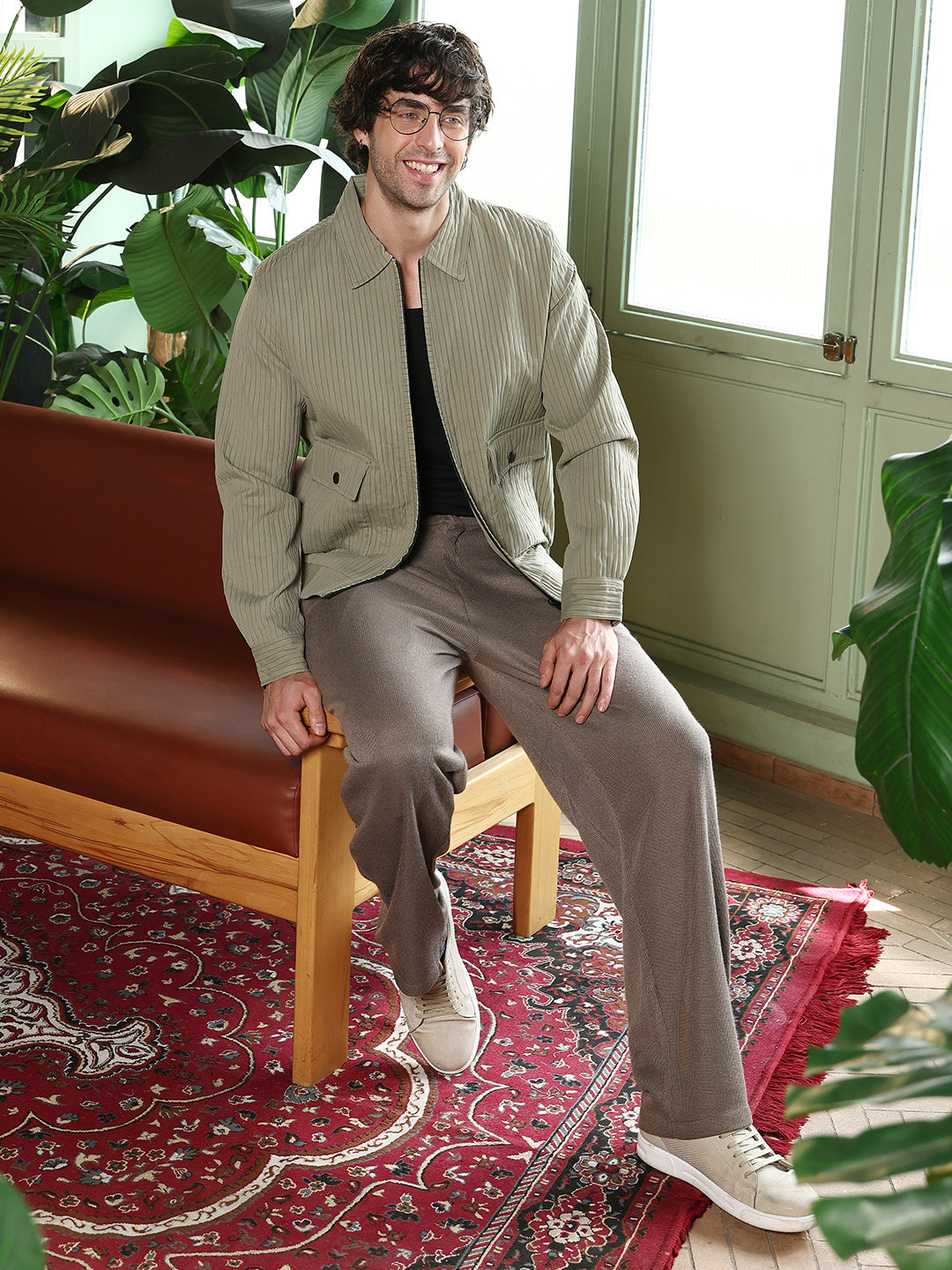 Zip-Front Crushed-Tactile Jacket