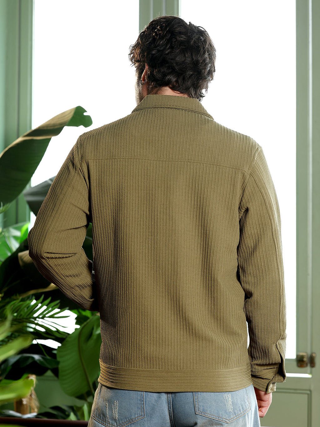 Crease-Tactile Panelled Jacket