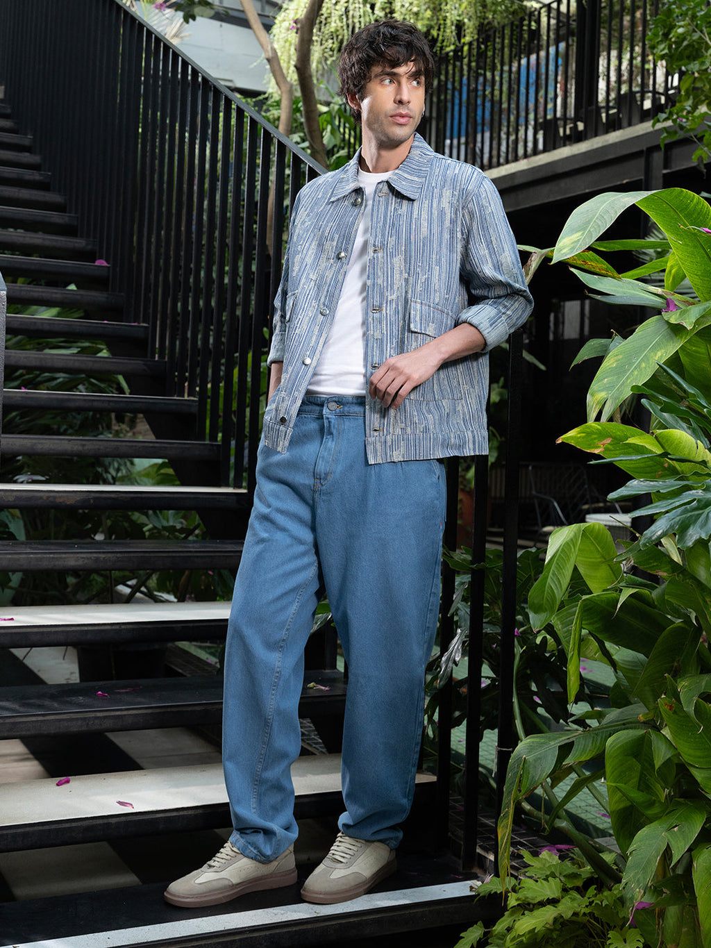 Relaxed Jacquard-Denim Jacket