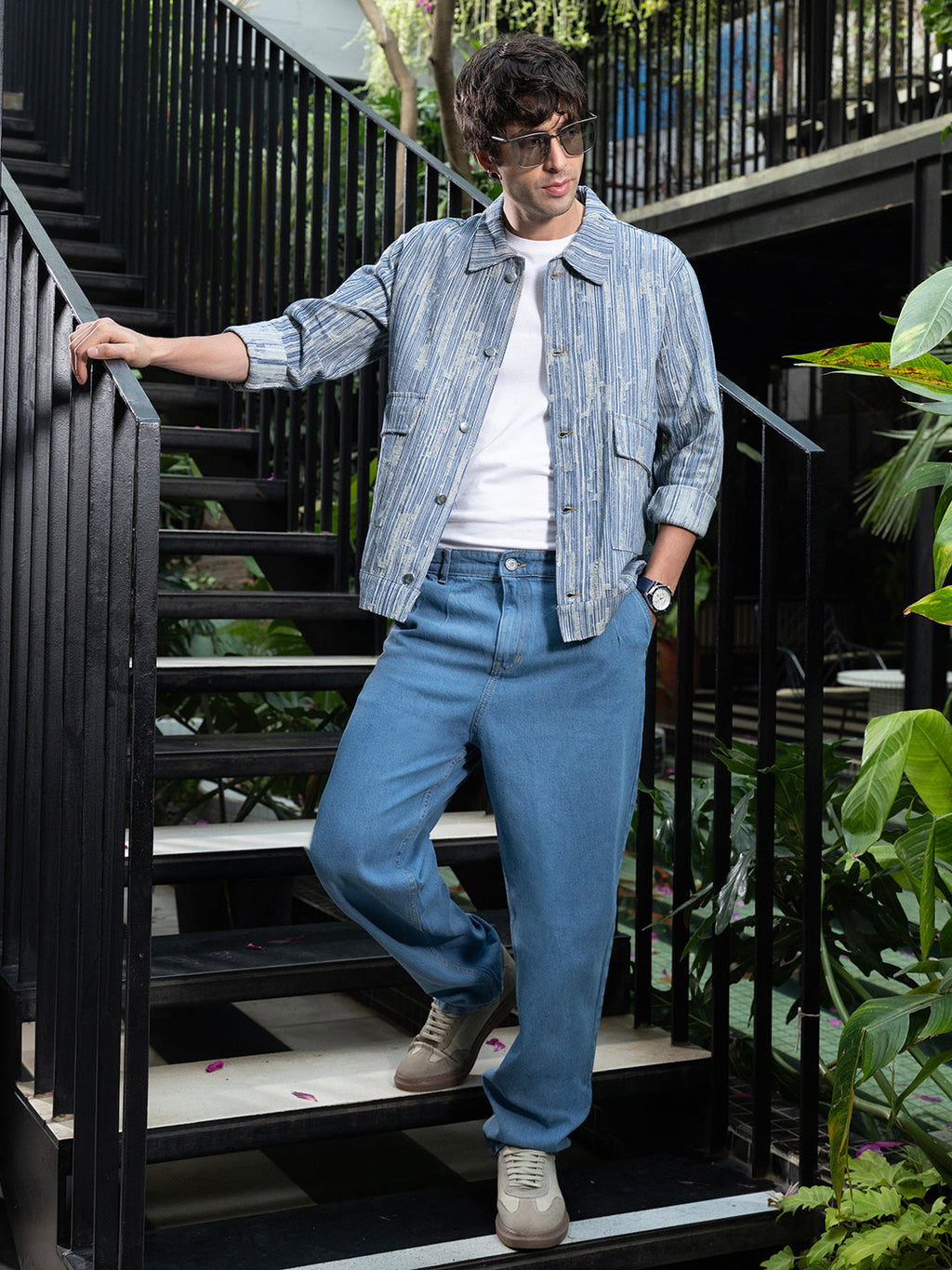 Relaxed Jacquard-Denim Jacket