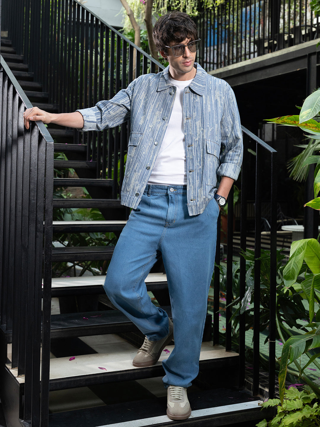 Relaxed Jacquard-Denim Jacket