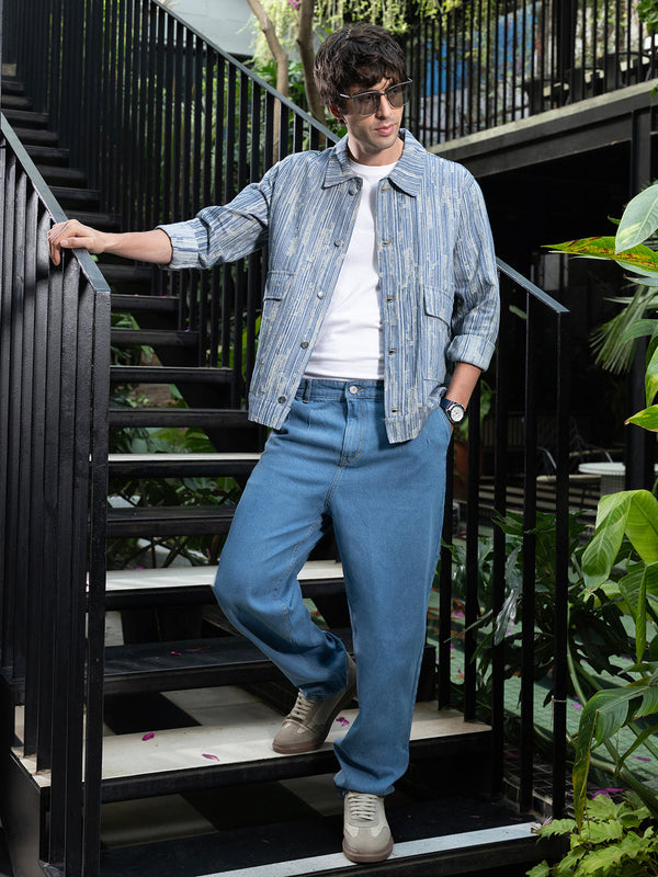 Relaxed Jacquard-Denim Jacket