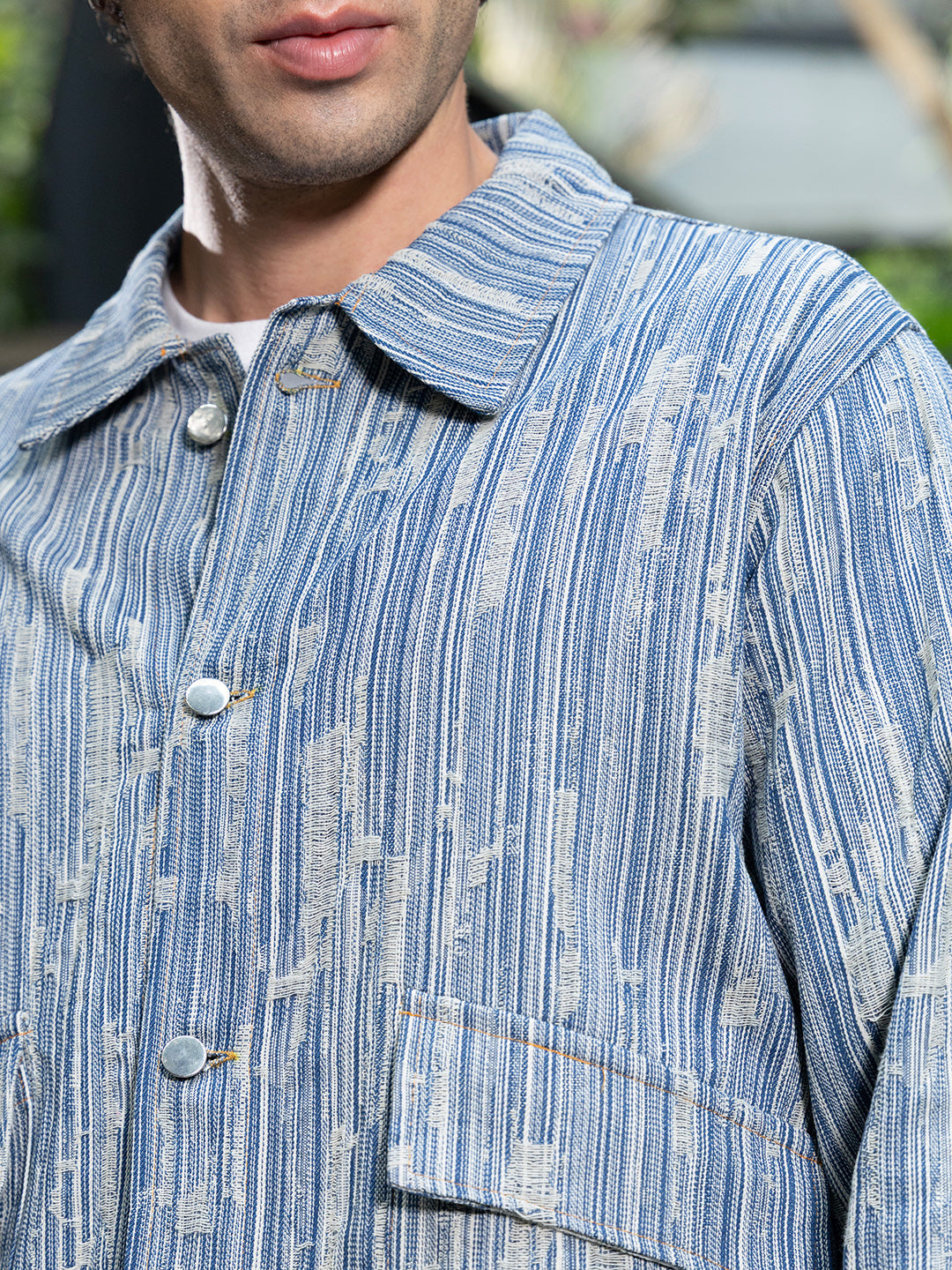 Relaxed Jacquard-Denim Jacket