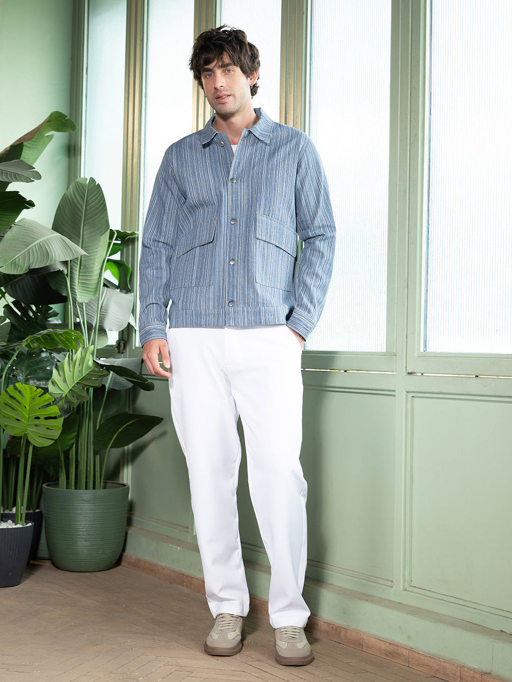 Relaxed Jacquard-Denim Jacket