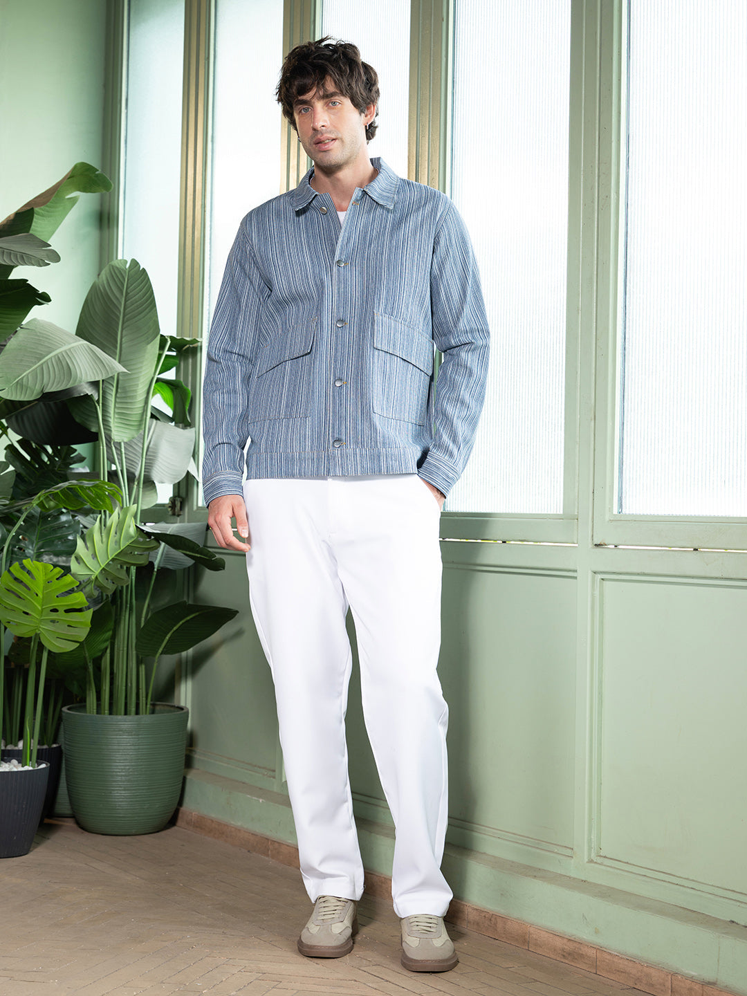 Relaxed Jacquard-Denim Jacket