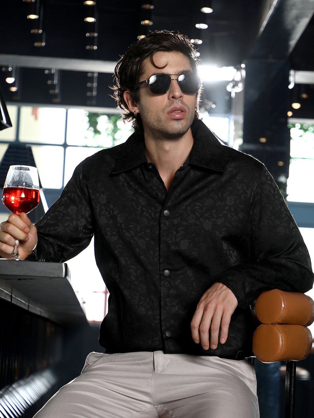 Bloom-Jacquard Bomber Jacket