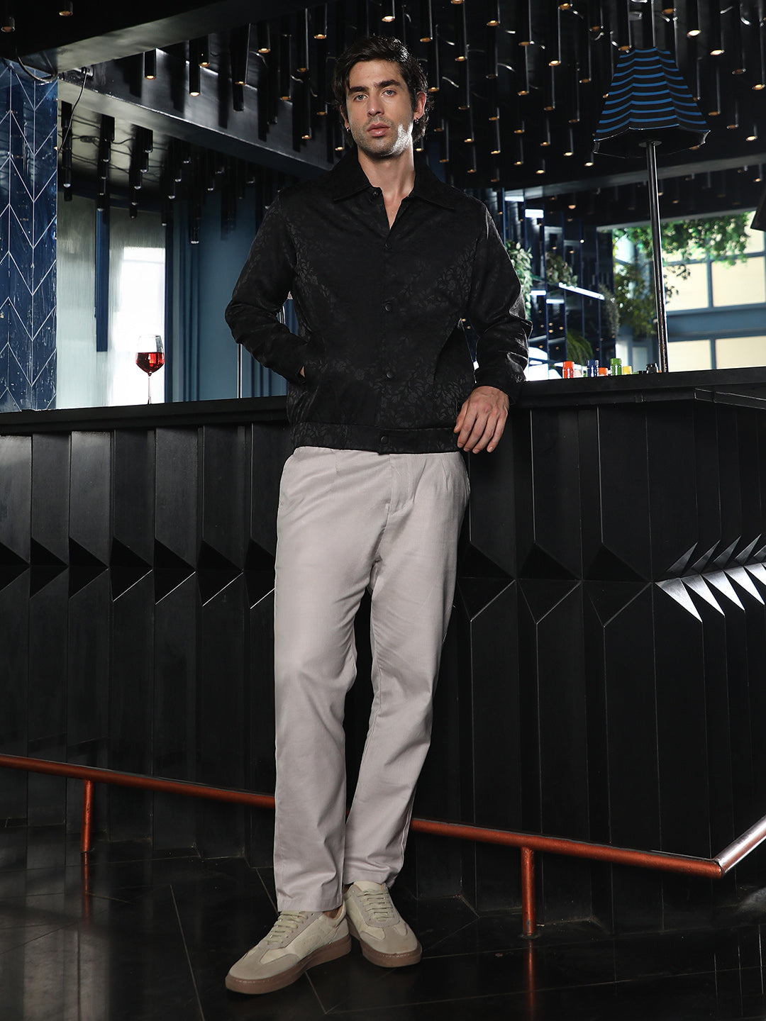 Bloom-Jacquard Bomber Jacket