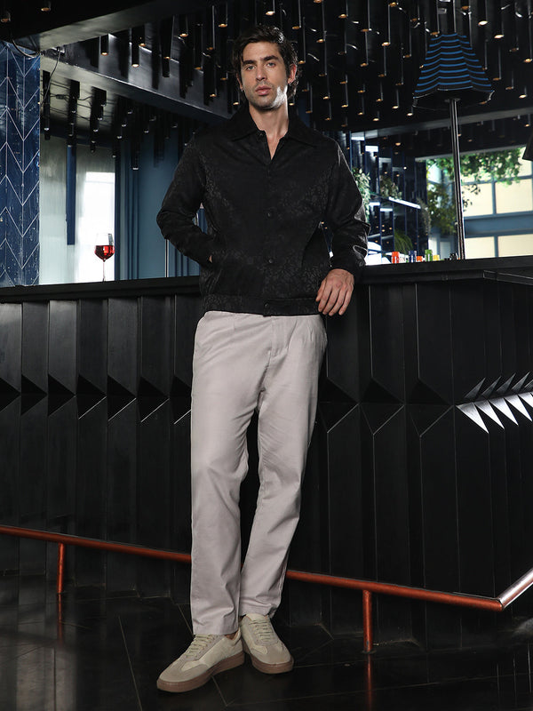 Bloom-Jacquard Bomber Jacket