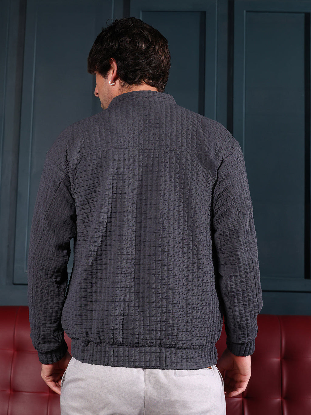 Cubic-Tactile Bomber Jacket