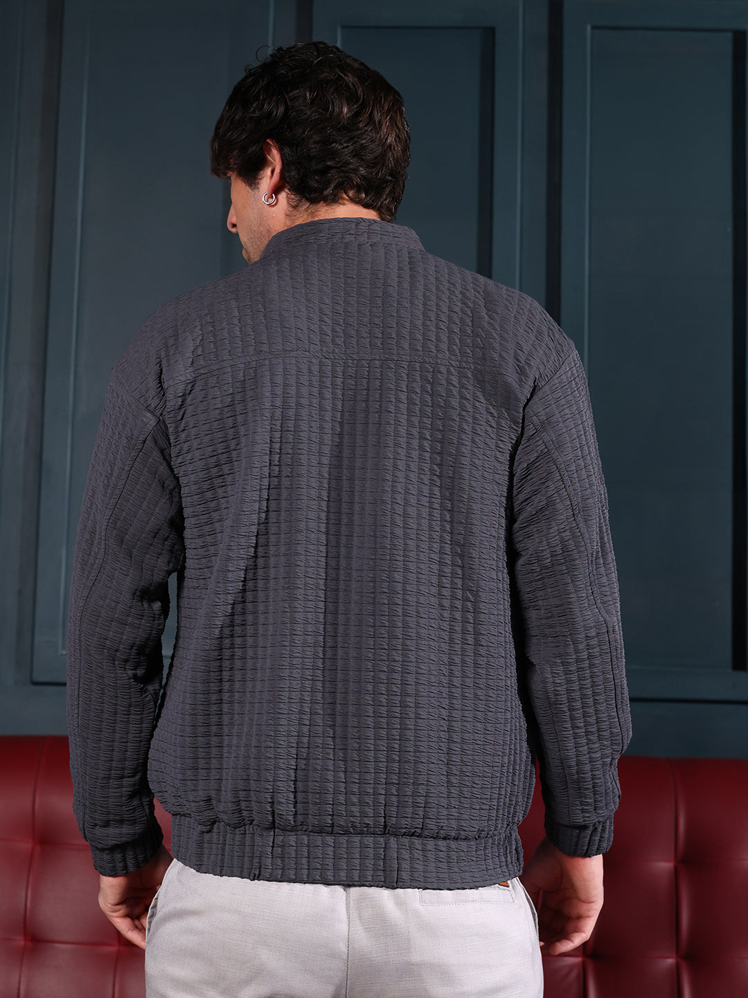 Cubic-Tactile Bomber Jacket