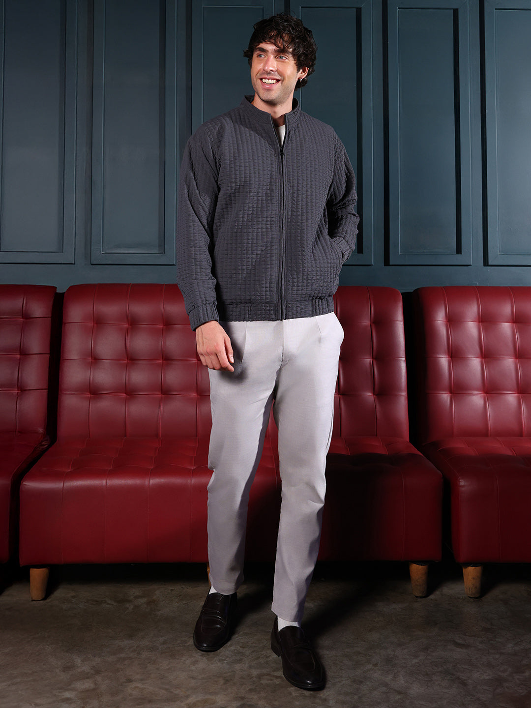 Cubic-Tactile Bomber Jacket