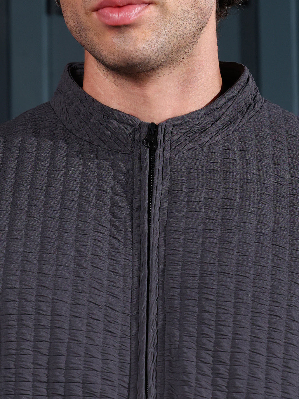 Cubic-Tactile Bomber Jacket