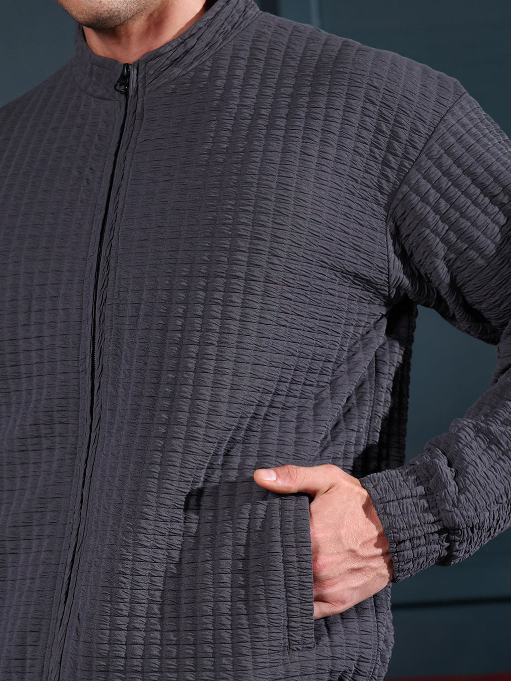 Cubic-Tactile Bomber Jacket