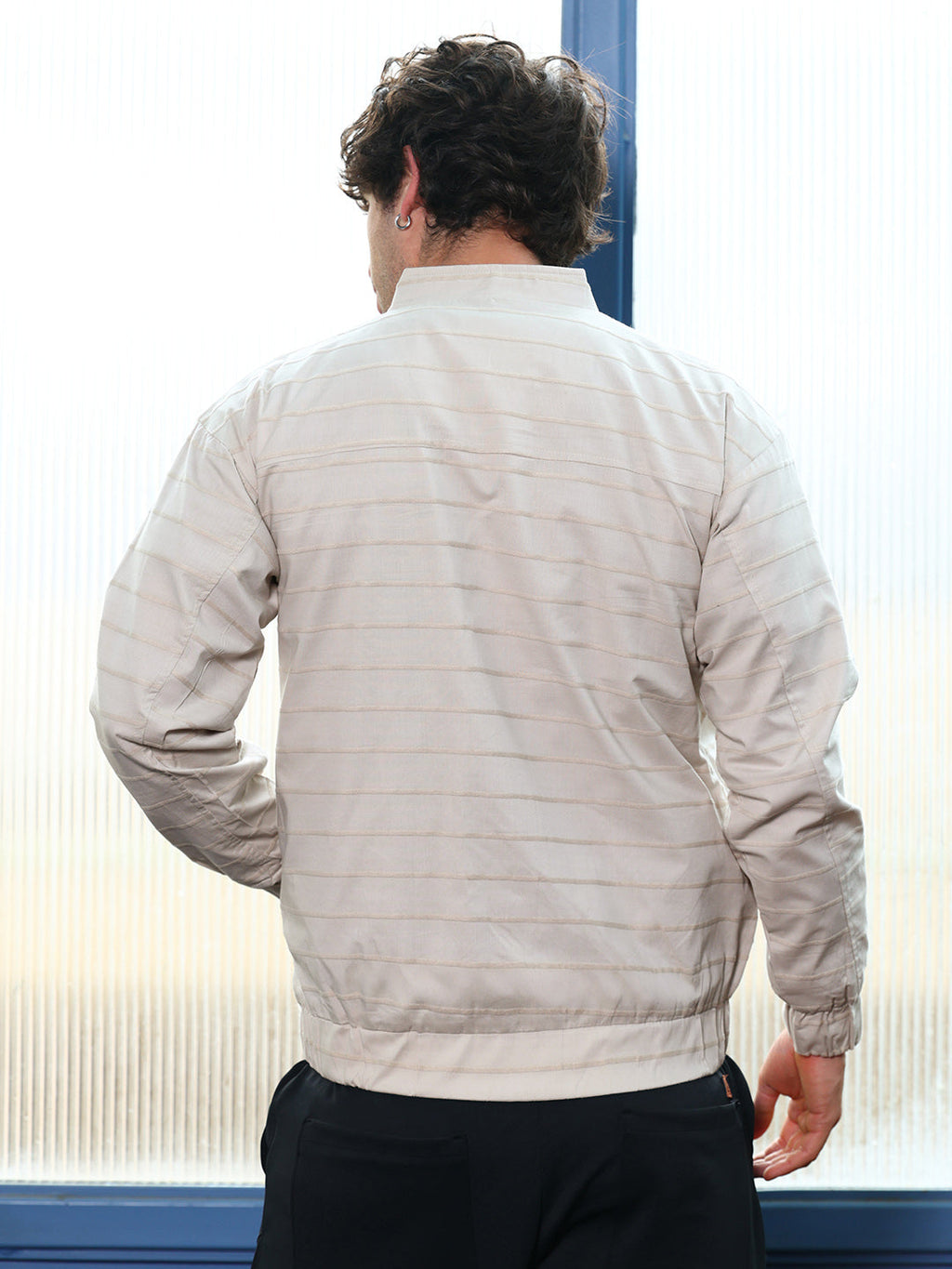 Pinline-Jacquard Bomber Jacket