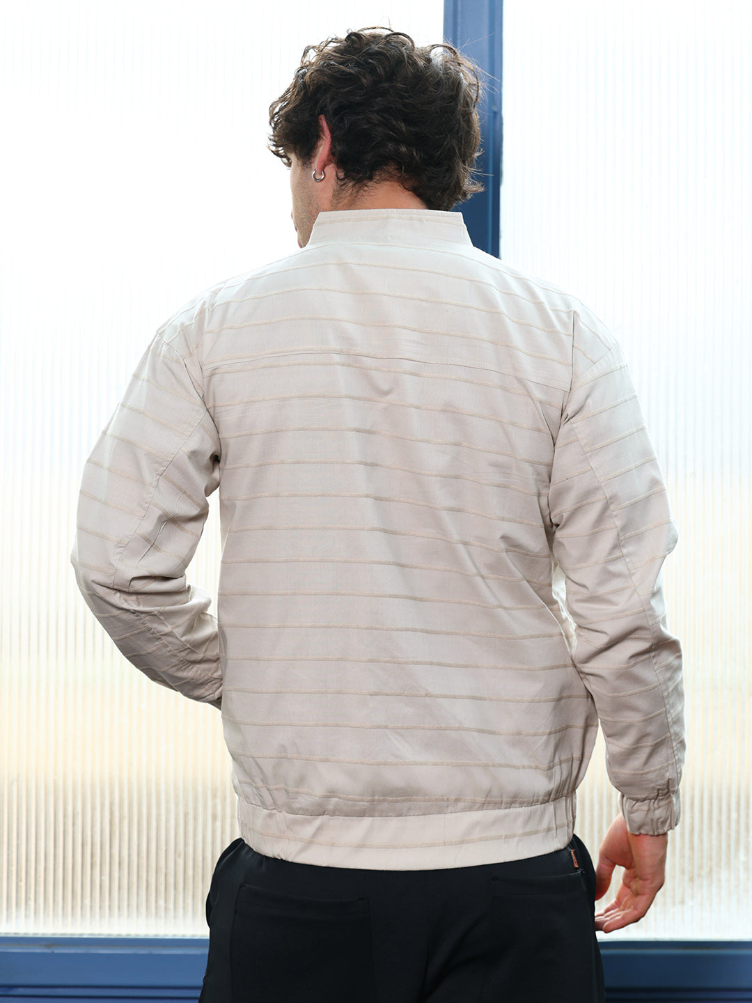Pinline-Jacquard Bomber Jacket