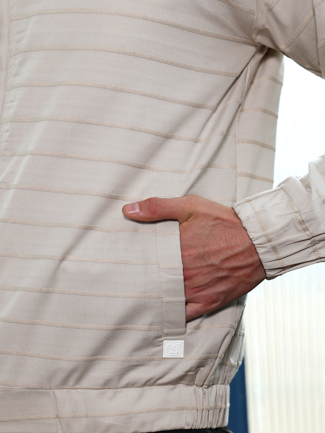 Pinline-Jacquard Bomber Jacket