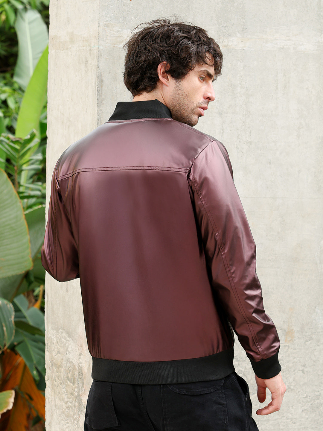 Patent-Panel Bomber Jacket