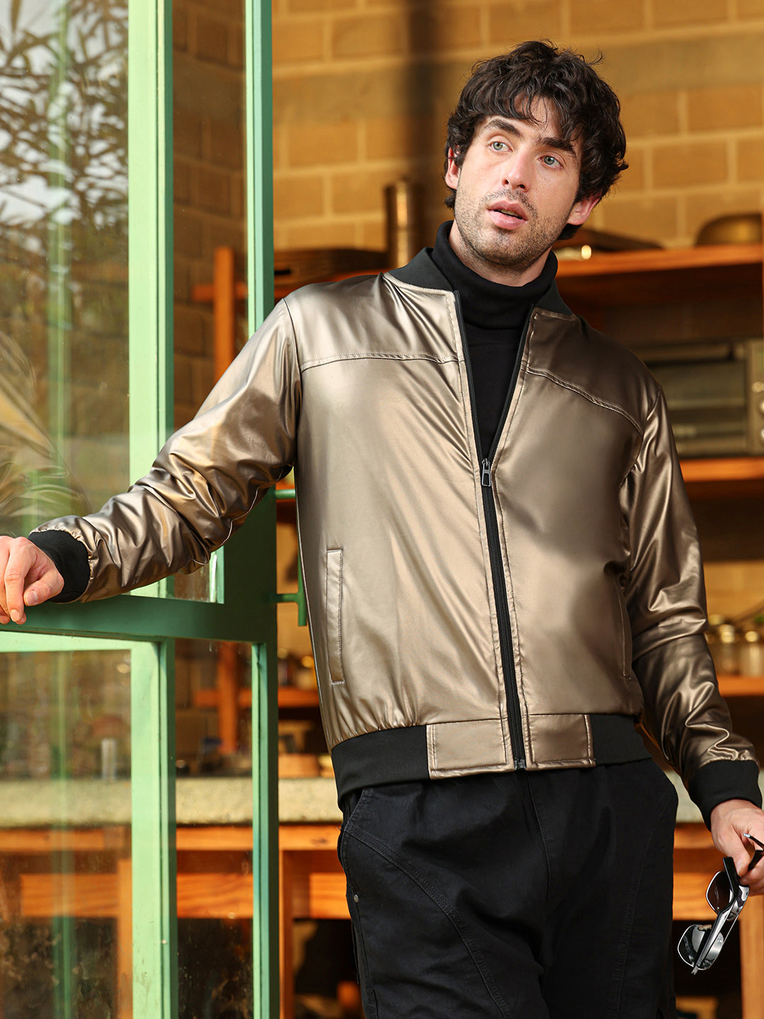 Men Patent Jackets Patent Leather Mens Pvc Biker Jacket Mens Pvc