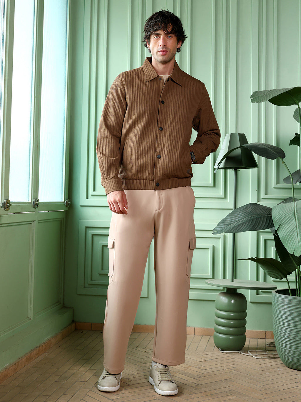 Zip-Front Crushed-Tactile Jacket