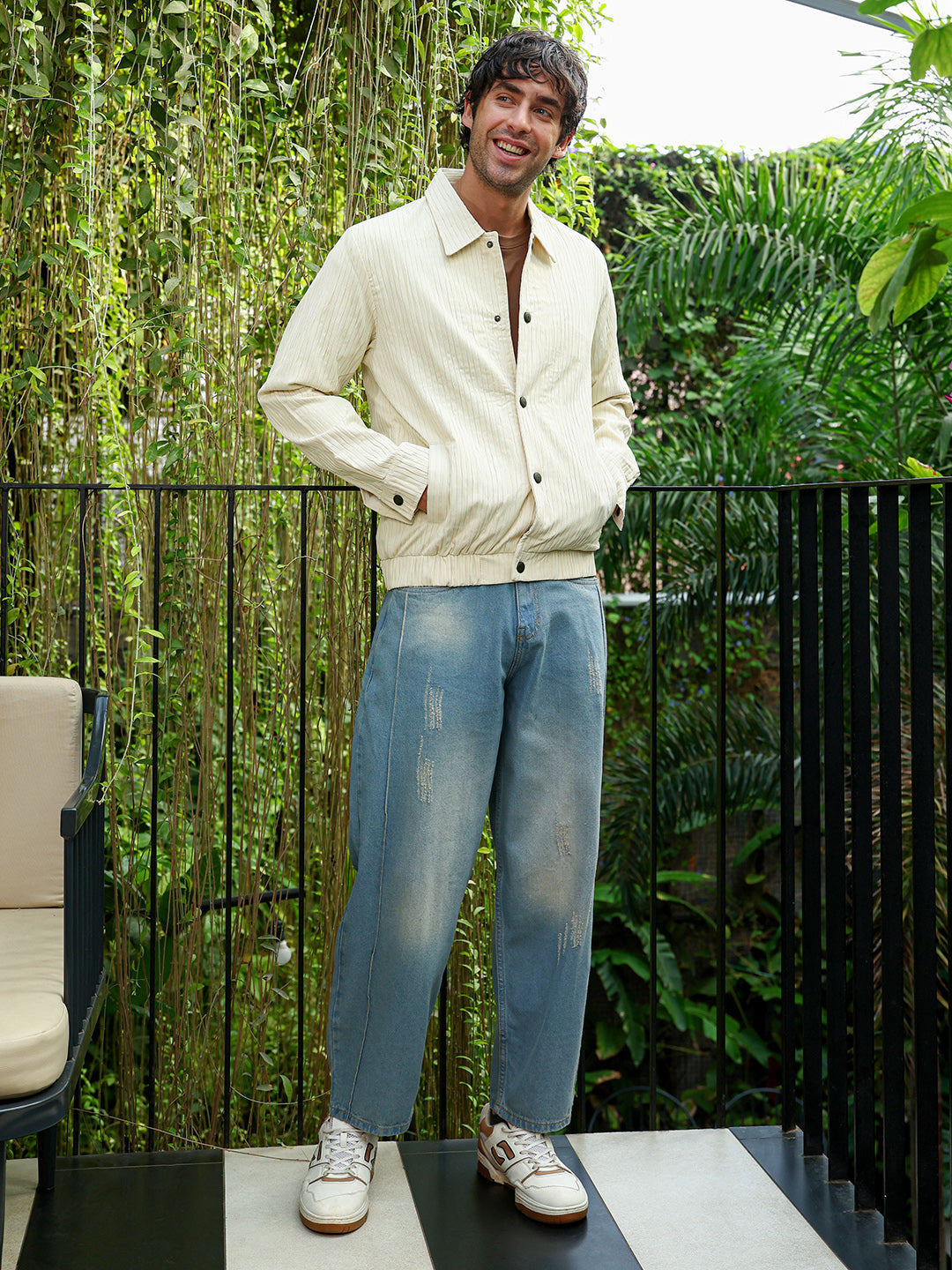 Lined-Tactile Bomber Jacket