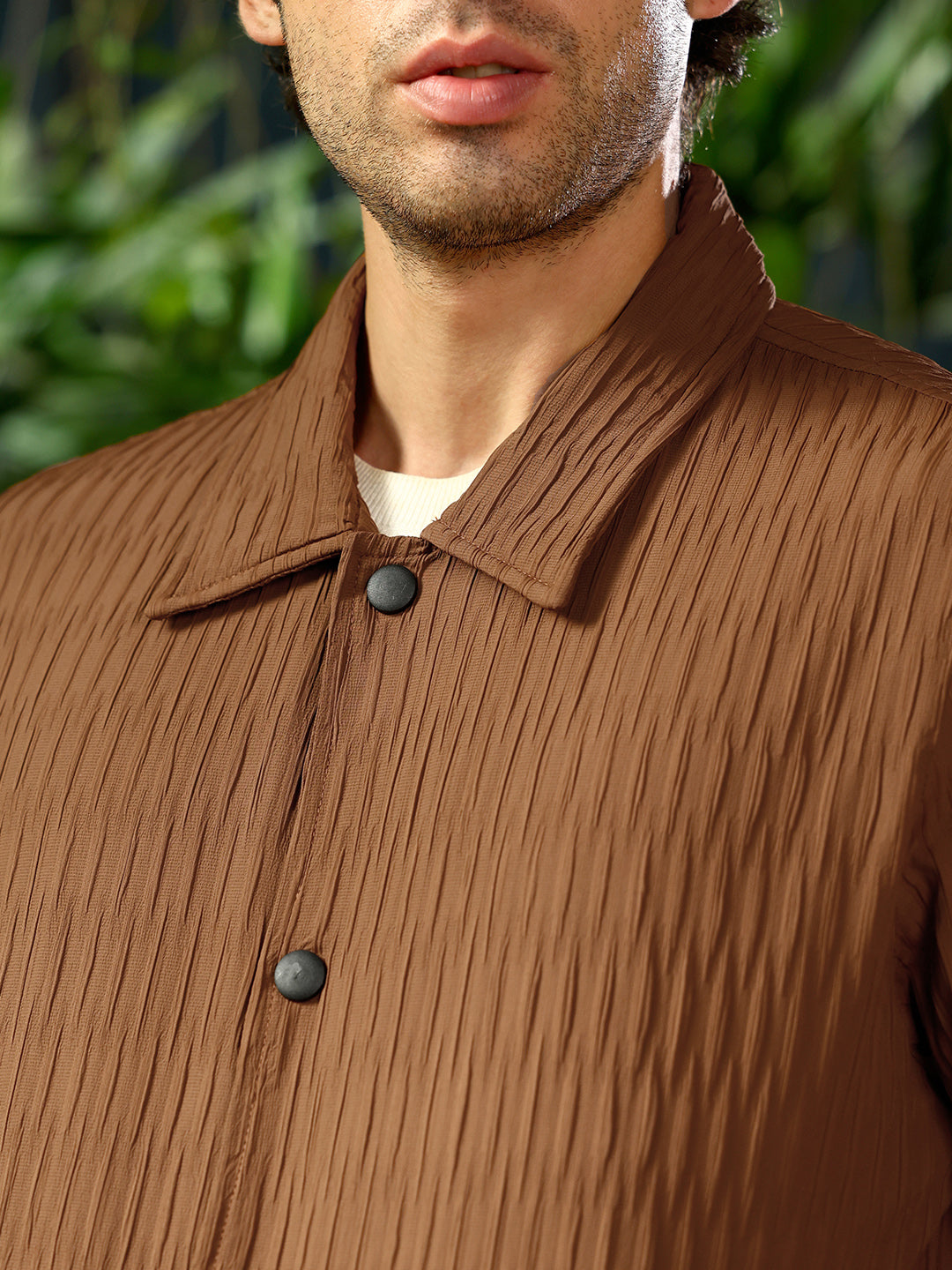 Crease-Tactile Bomber Jacket