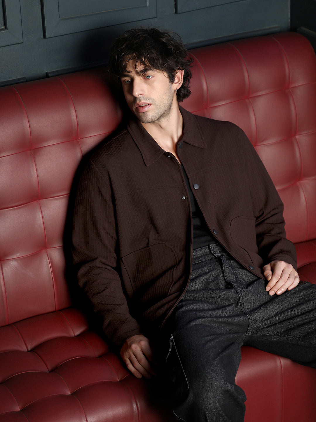 Crease-Tactile Panelled Jacket