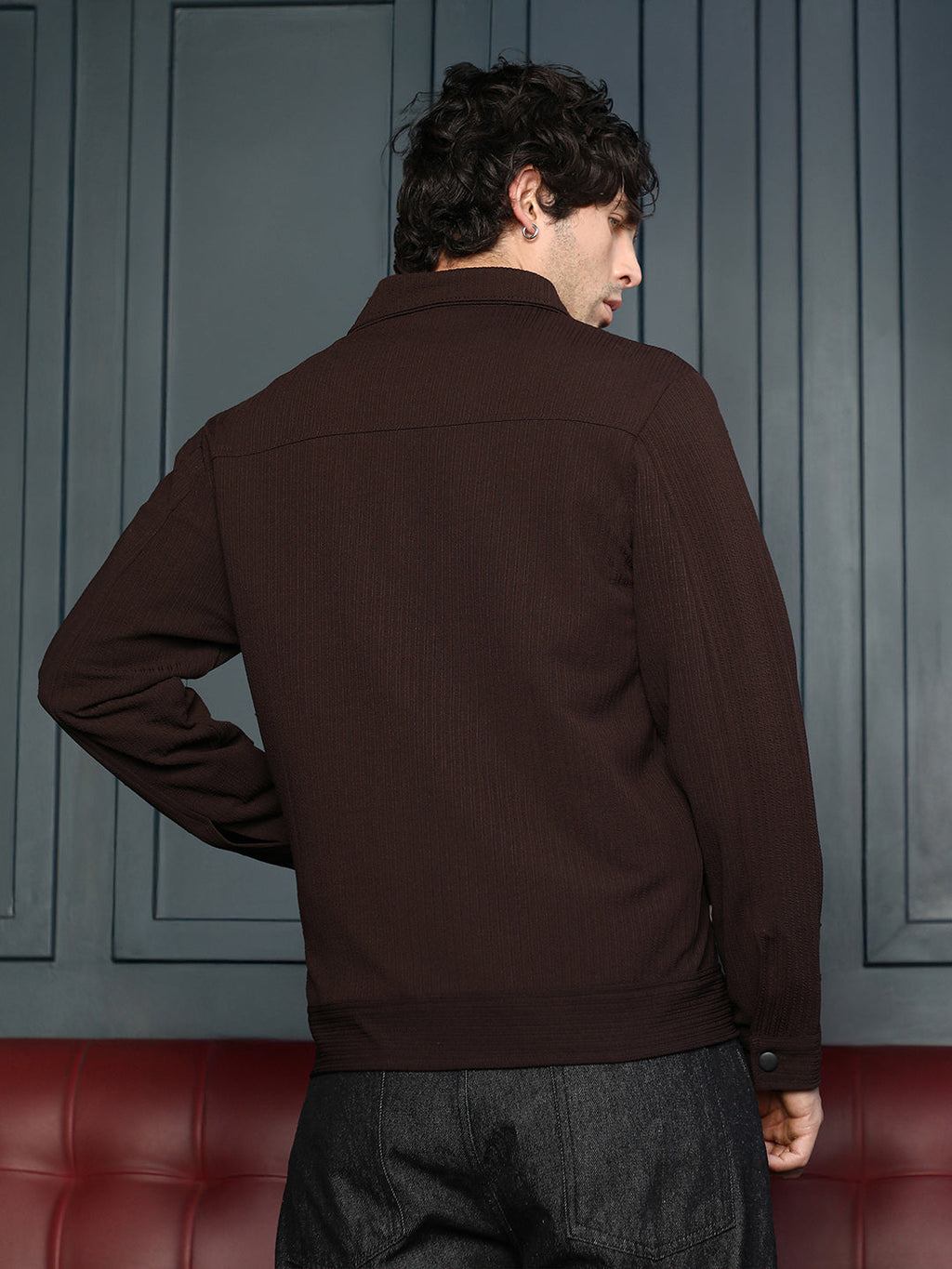Crease-Tactile Panelled Jacket