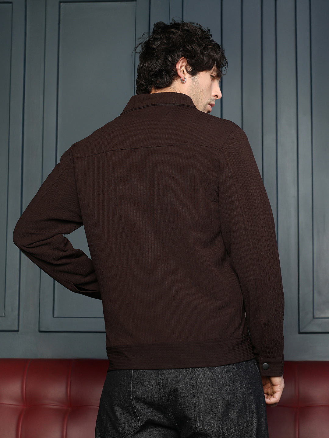 Crease-Tactile Panelled Jacket