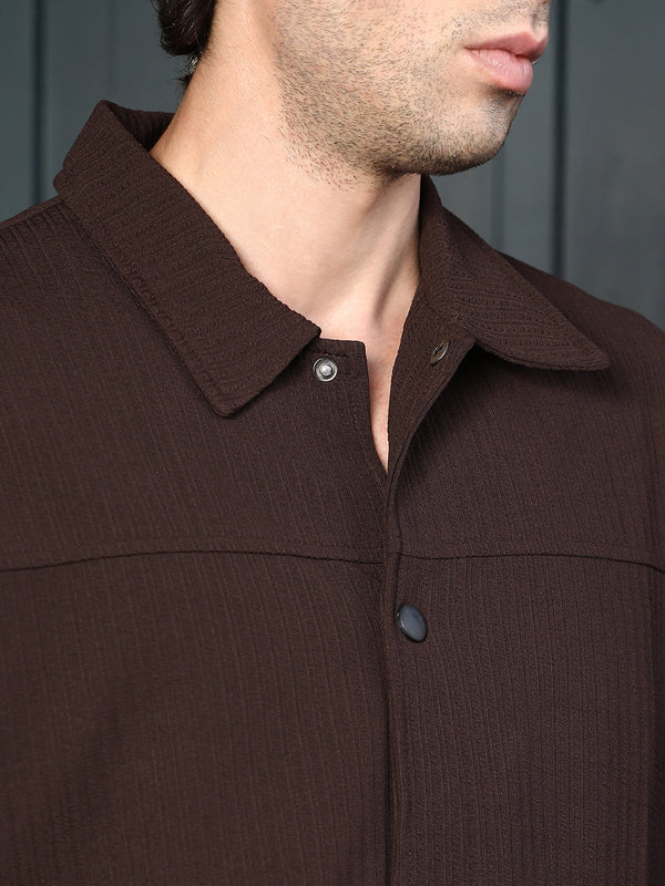 Crease-Tactile Panelled Jacket