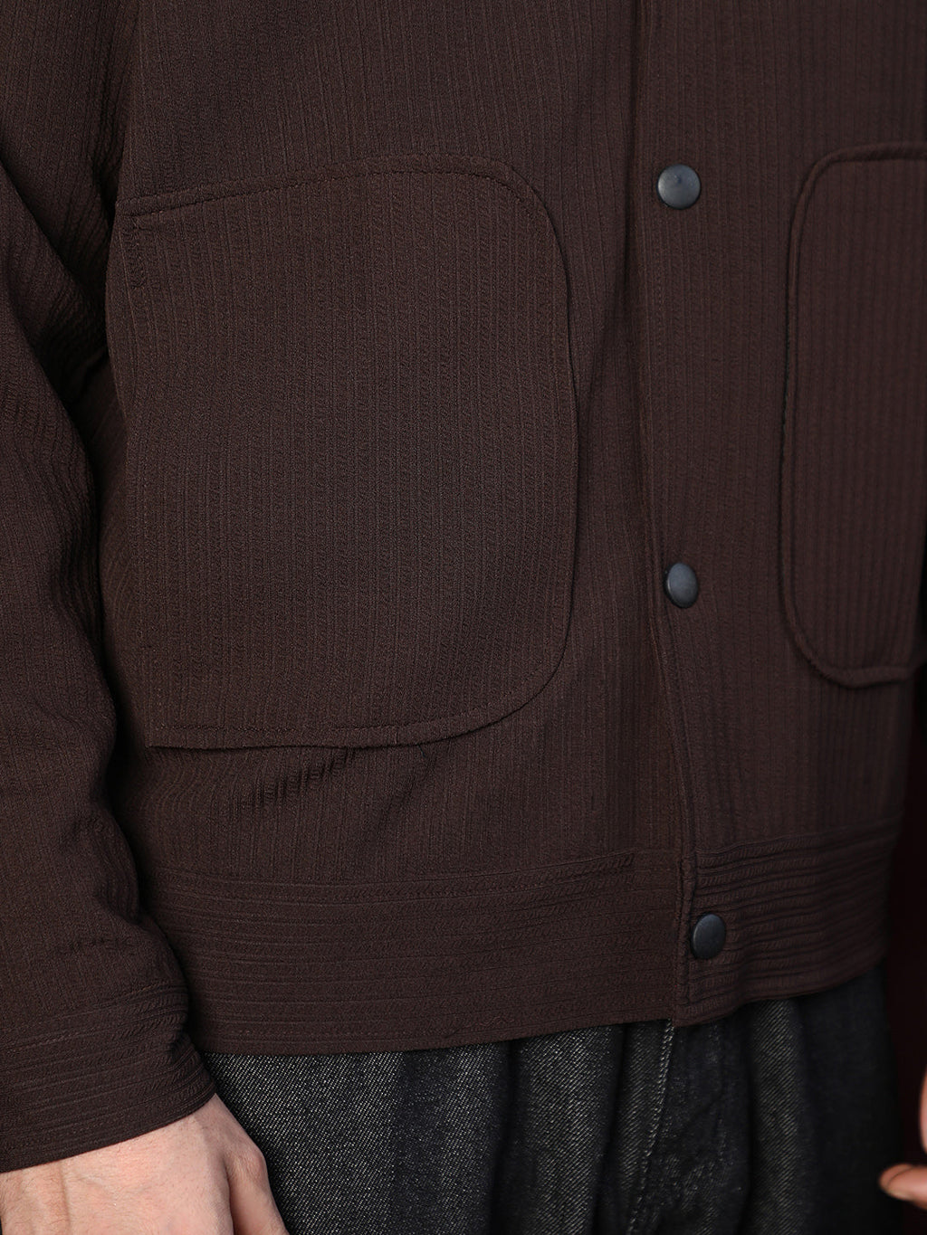 Crease-Tactile Panelled Jacket