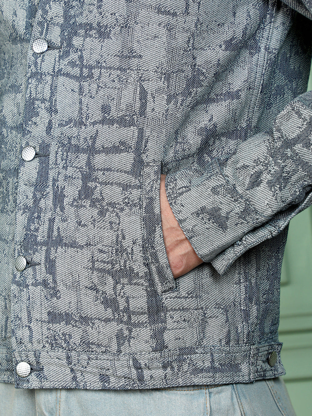 Abstract Jacquard-Denim Jacket