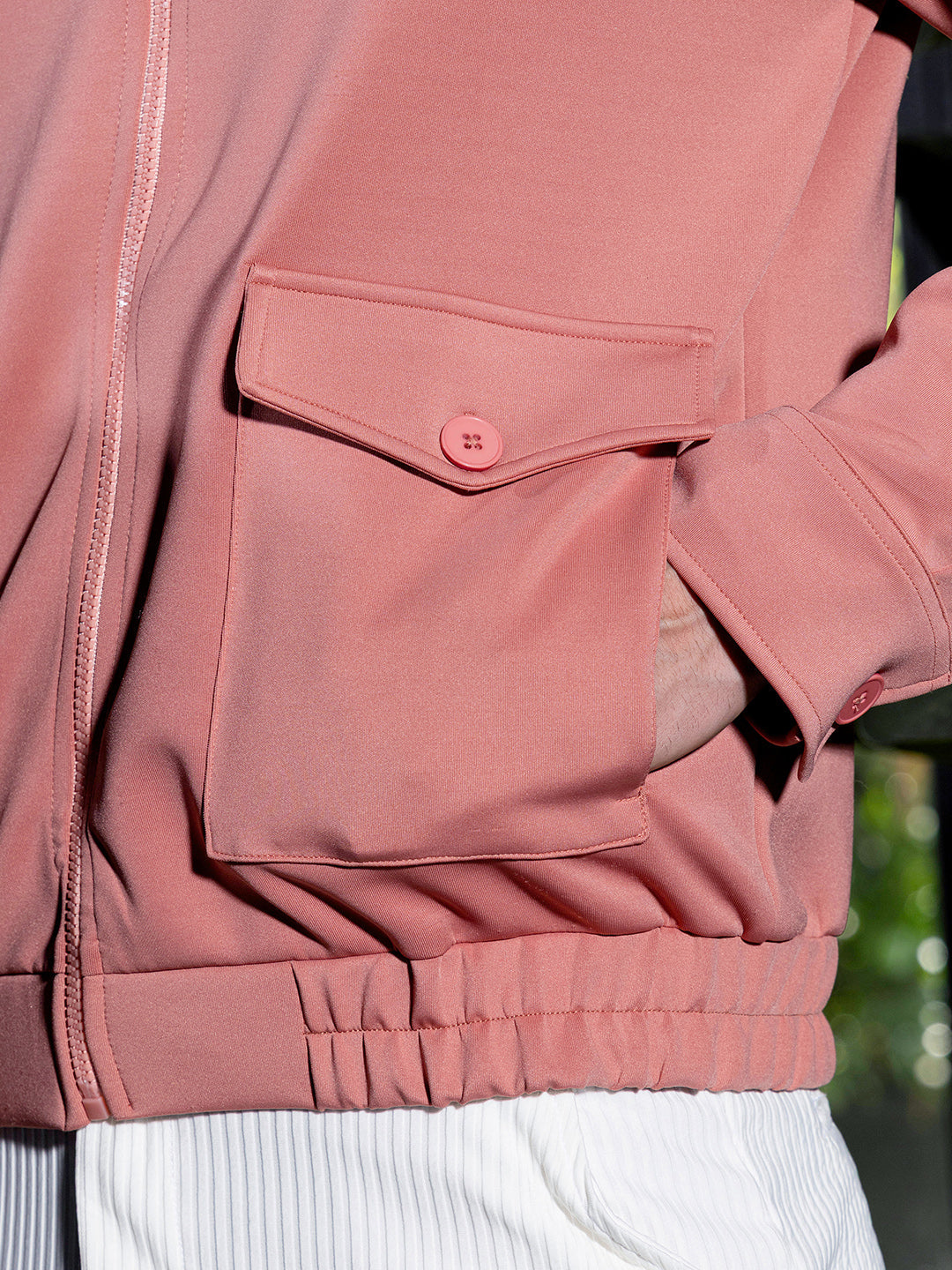 Zip-Front Knit Jacket