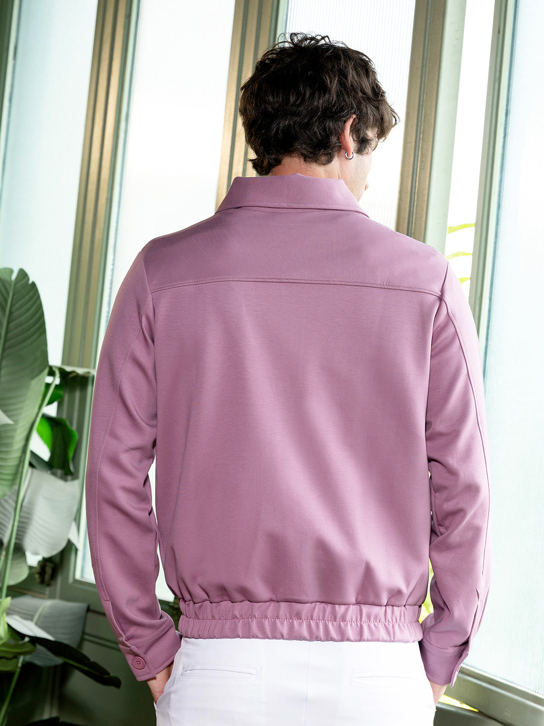 Zip-Front Knit Jacket