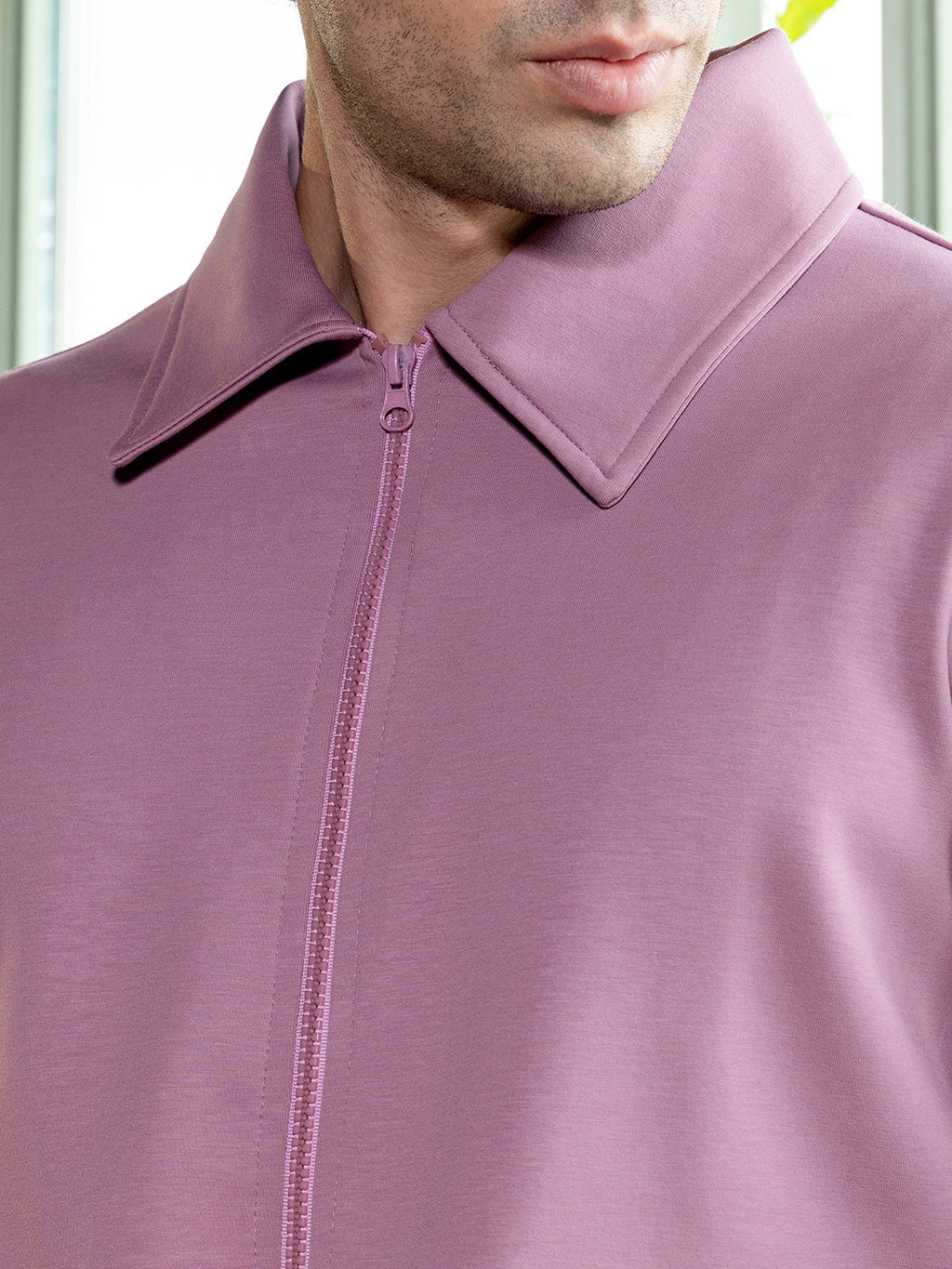 Zip-Front Knit Jacket