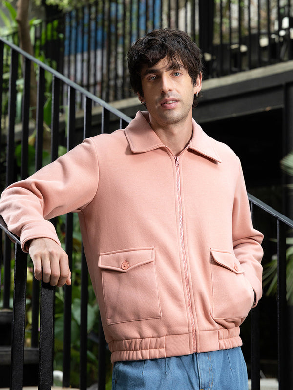 Zip-Front Knit Jacket