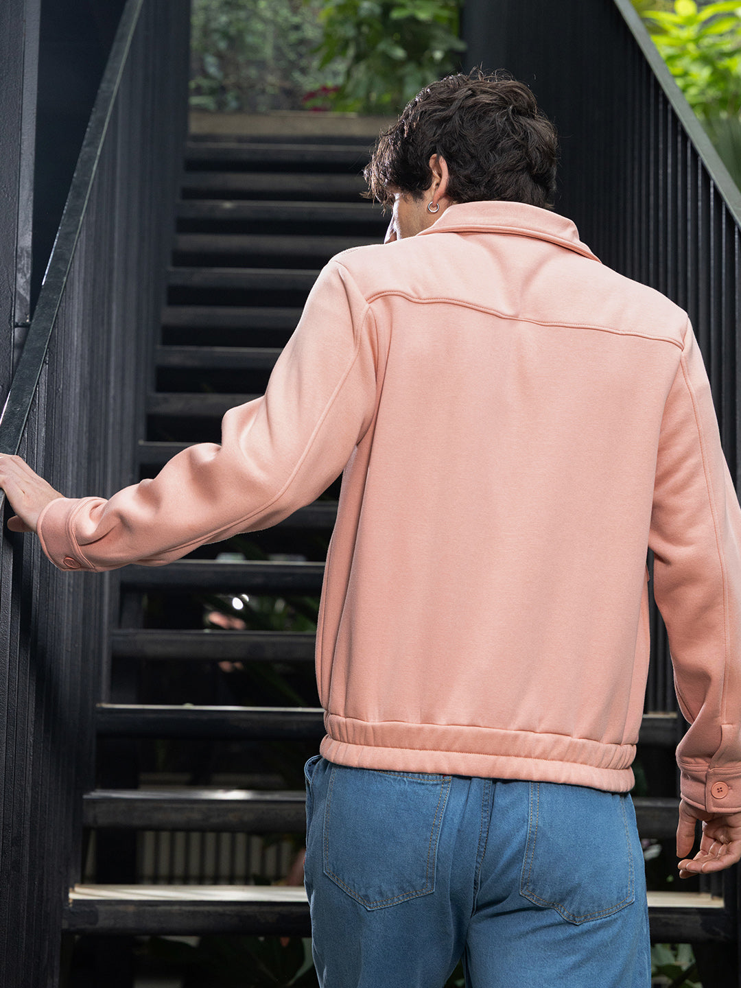 Zip-Front Knit Jacket