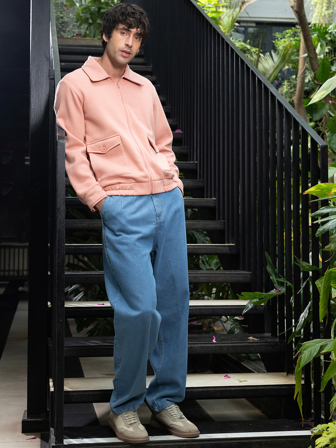 Zip-Front Knit Jacket