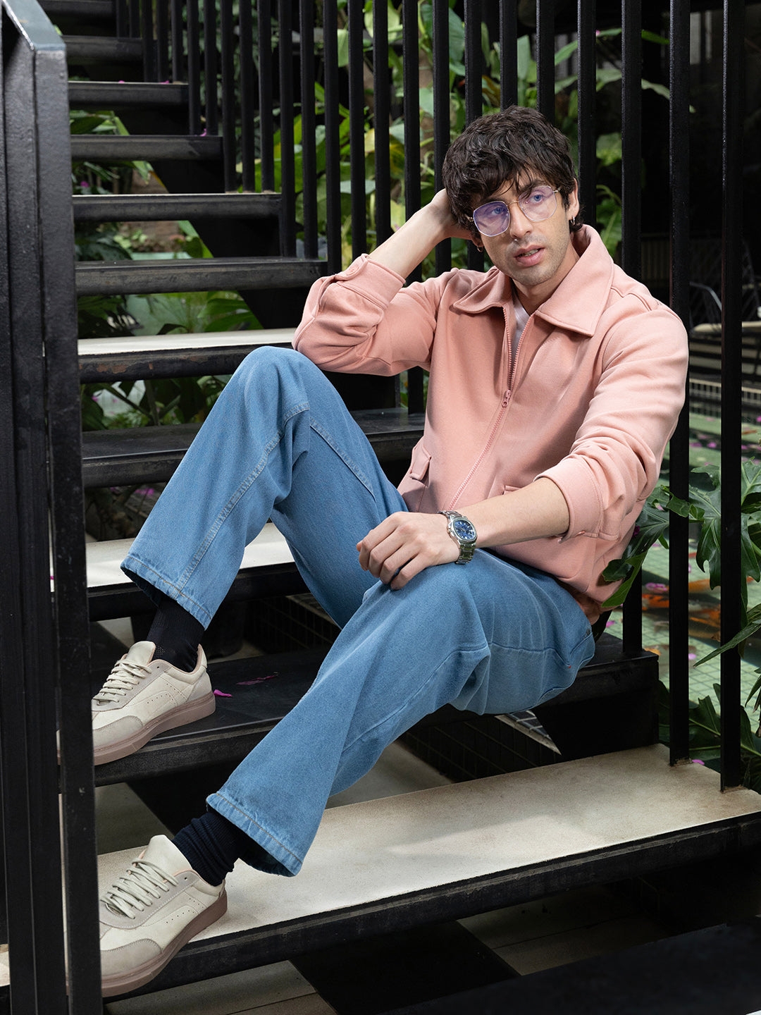 Zip-Front Knit Jacket