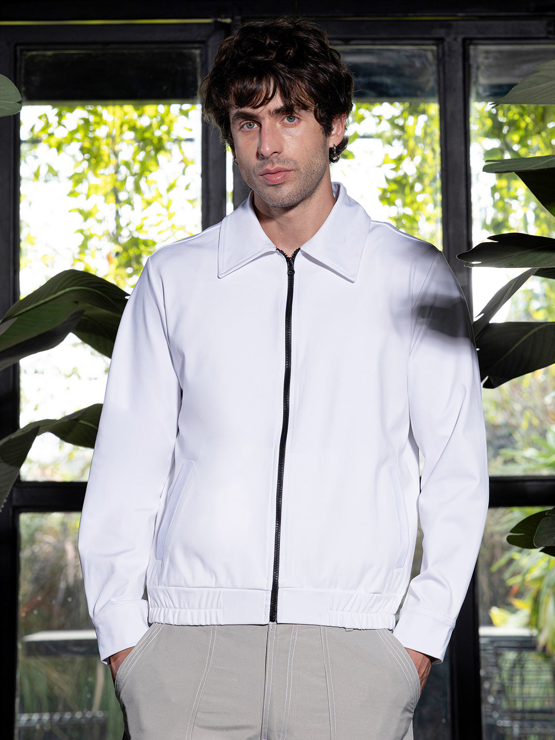 Zip-Front Jersey Jacket