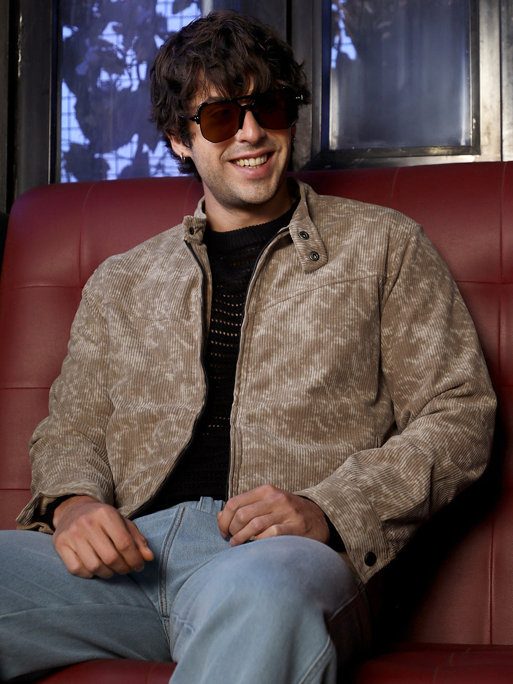 Faded-Corduroy Rider Jacket