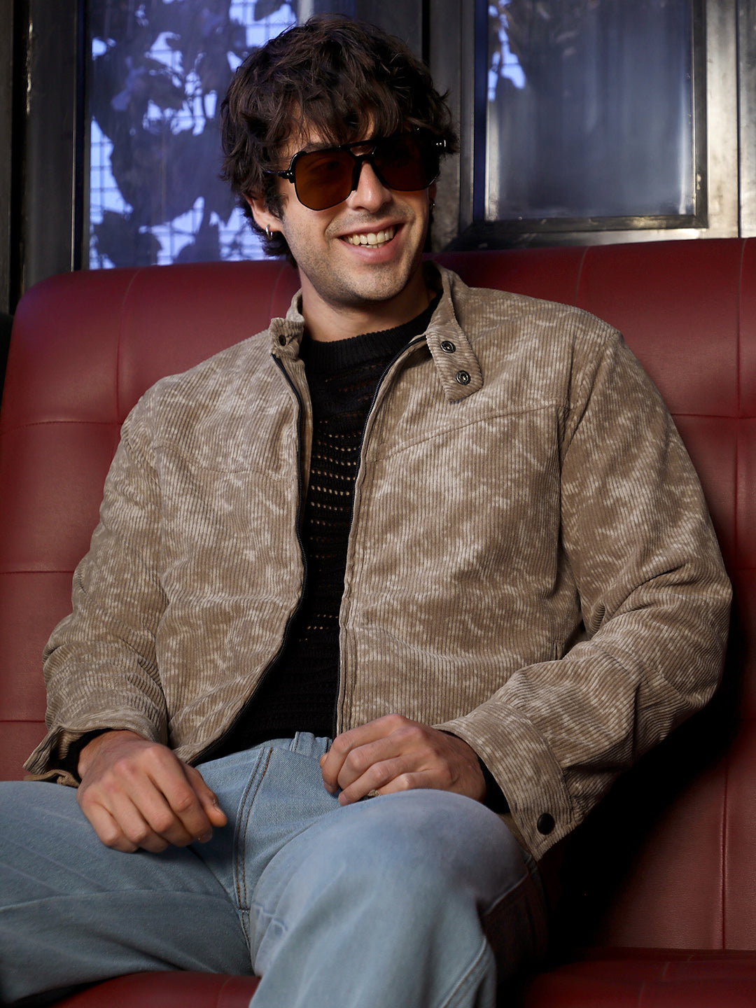 Faded-Corduroy Rider Jacket