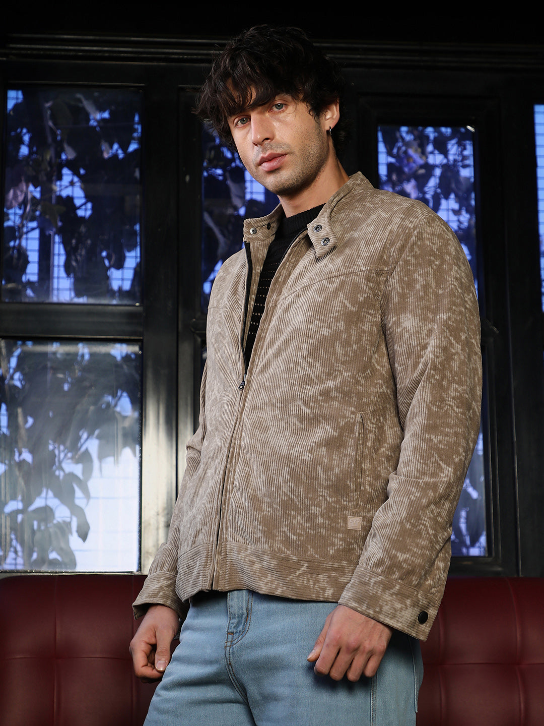 Faded-Corduroy Rider Jacket