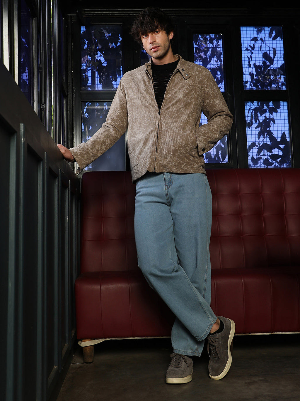 Faded-Corduroy Rider Jacket