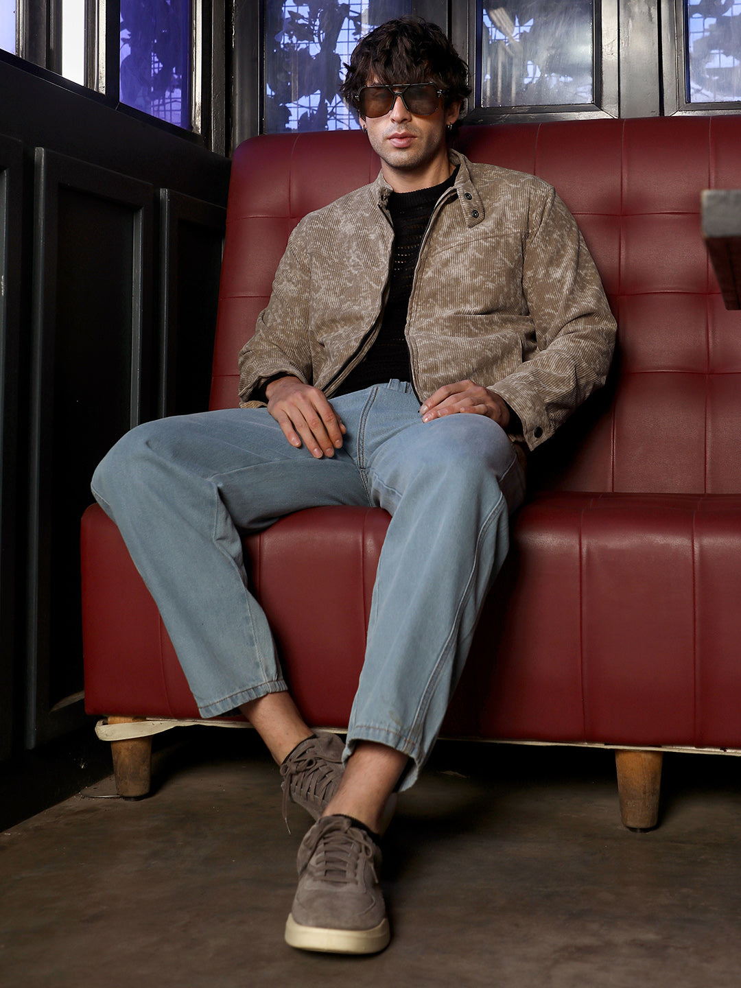 Faded-Corduroy Rider Jacket