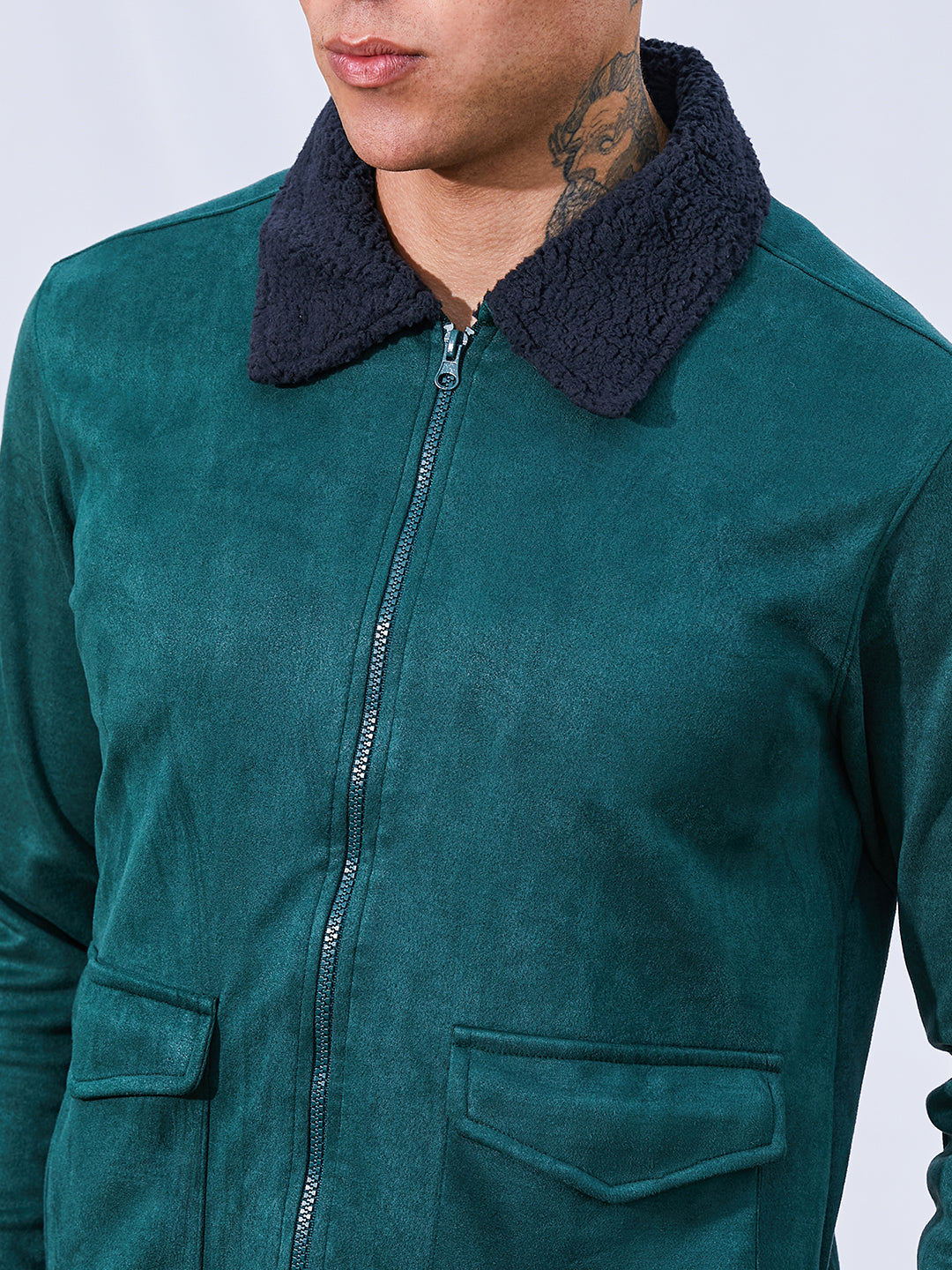 Zip-Front Jacket With Fleece Collar